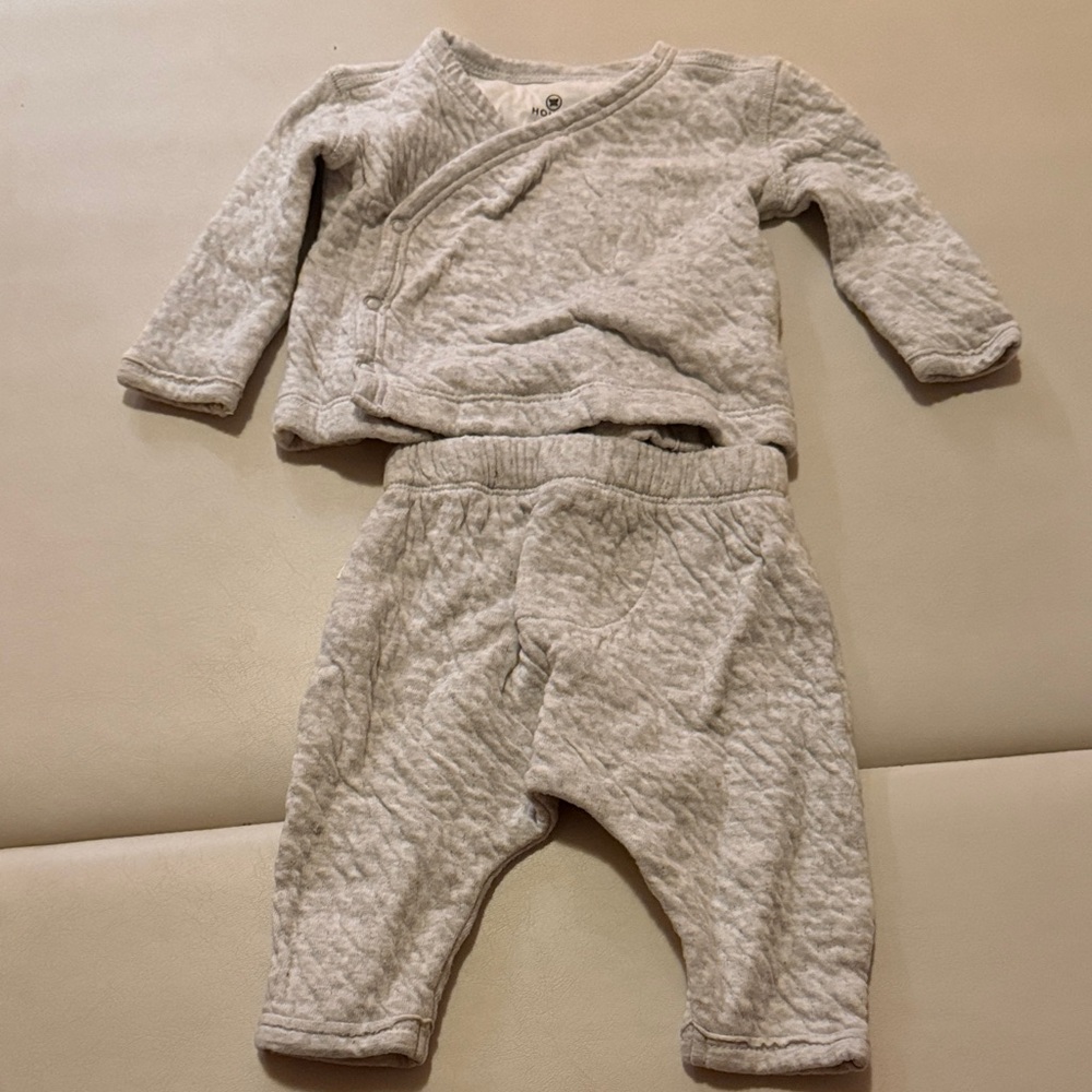 Honest Gray Quilted Kimono Set-Newborn